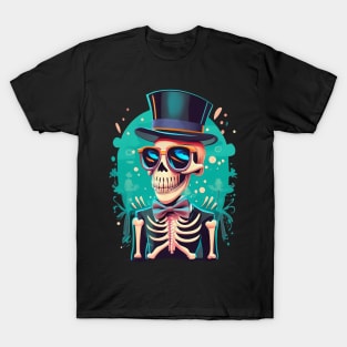 Skeleton in Top Hat and Sunglasses: The Coolest Skull in Town T-Shirt